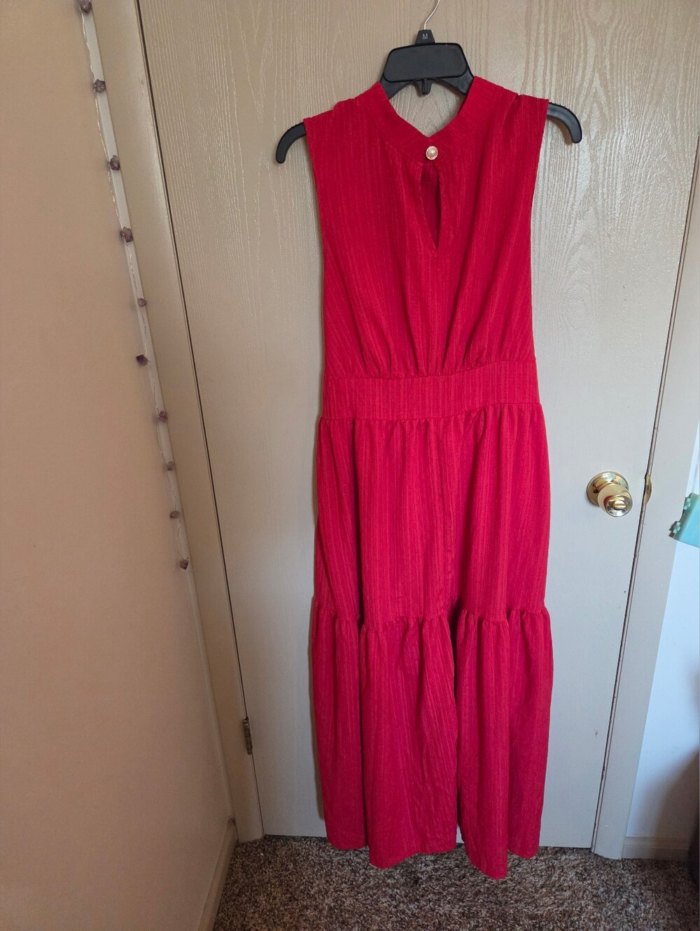 Shein Red Long Boho Sleeveless Maxi Dress Womens Size 2xl